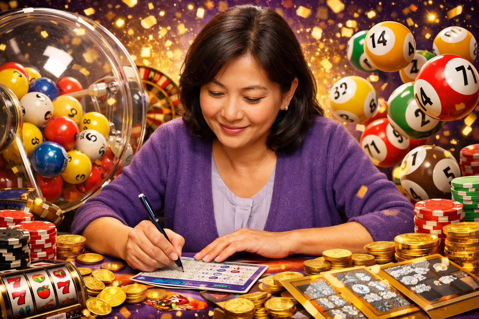 Casino and Digital Games for Malaysian Players. Browse online slots, casino-style games and more, all fromβ¦ β lottery bingo violet illustration